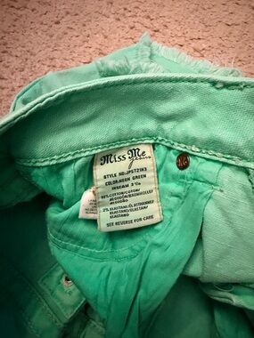 Miss Me Neon Green Denim Shorts